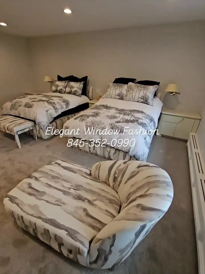 Upholstered chaise by Elegant Window Fashion