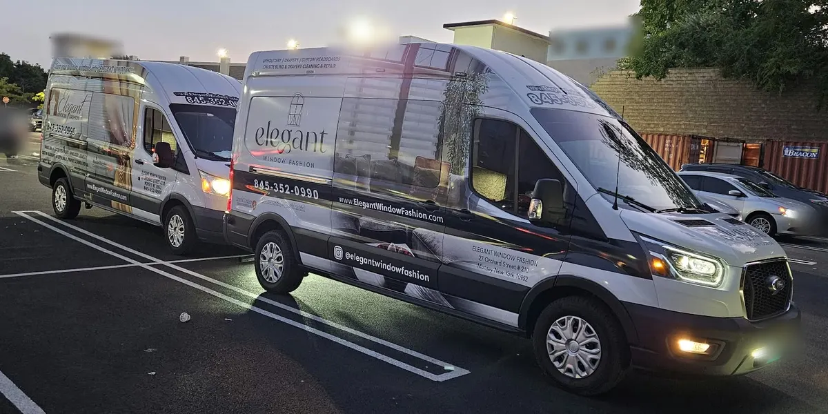 Elegant Window Fashion vans ready to head out