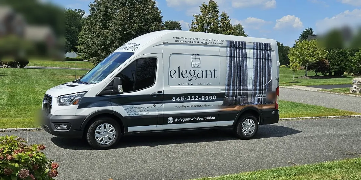 An Elegant Window Fashion van out on a job